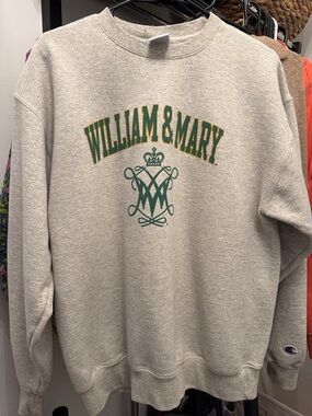 VINTAGE William and Mary Gray Crewneck Sweatshirt - Collegiate Logo
